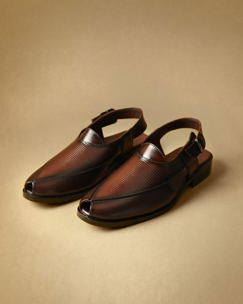 Kaptaan Peshawari Sandal - Cherry