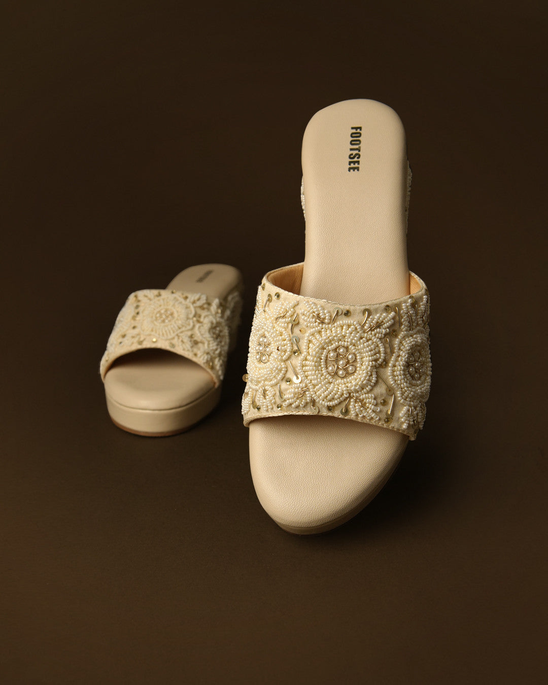 Bloom Ivory Gold Wedge Slide view 4