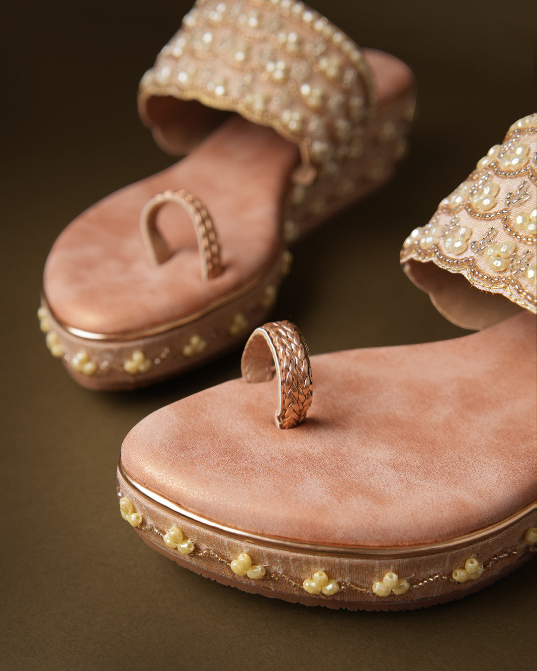 Rosette Blush Pink Toe-Ring Wedge view 6
