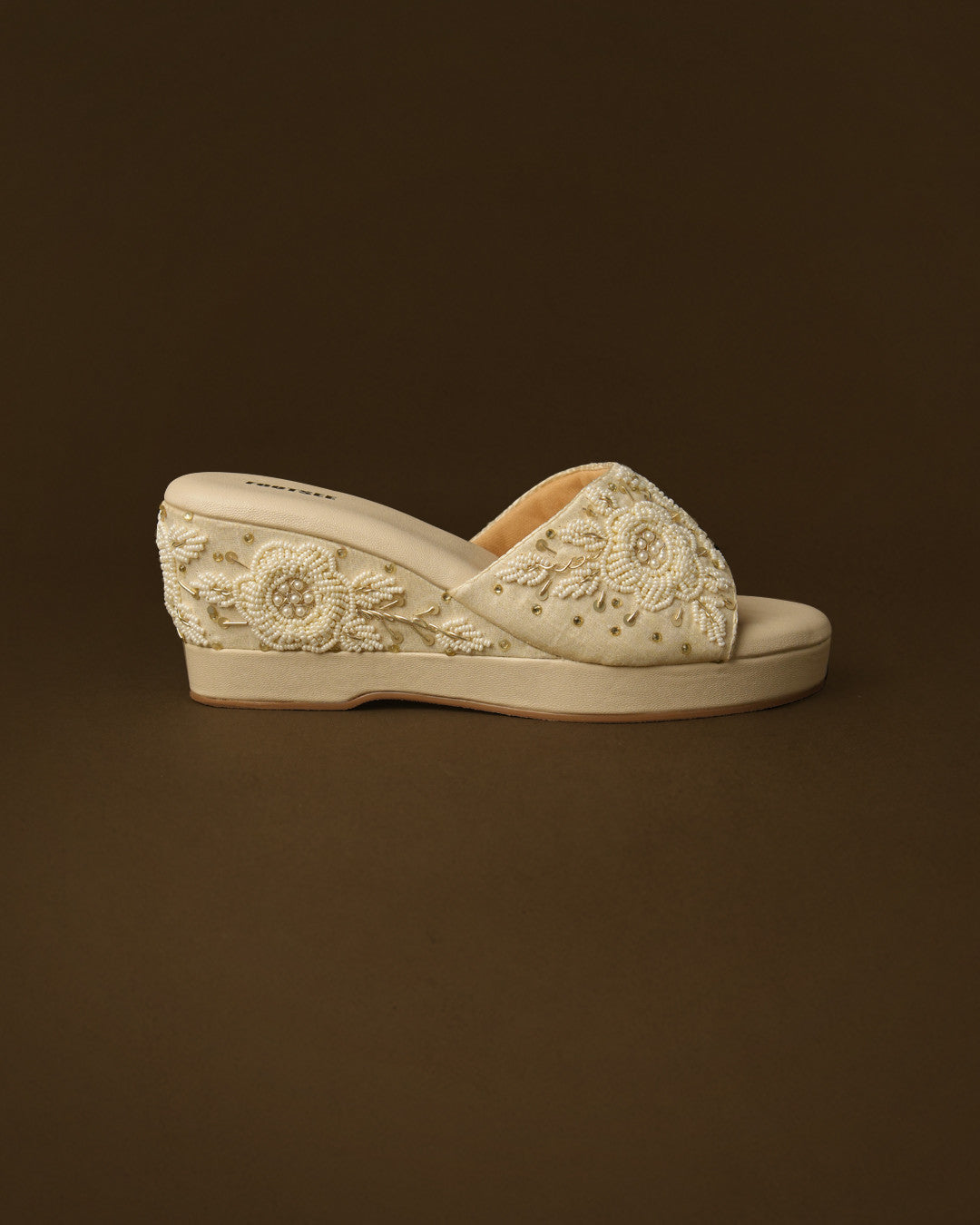 Bloom Ivory Gold Wedge Slide view 6