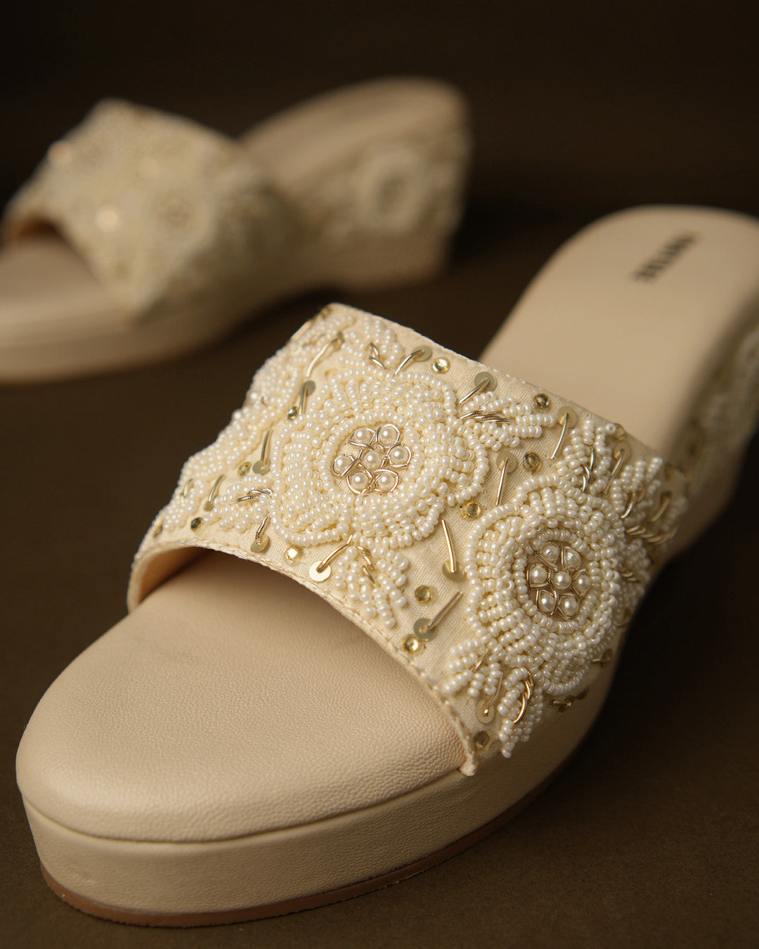 Bloom Ivory Gold Wedge Slide view 9