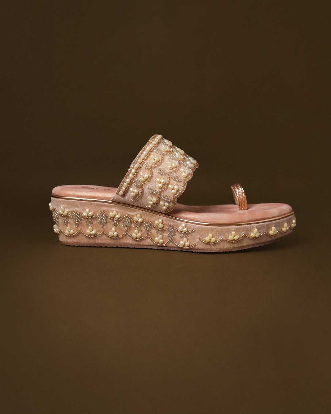 Rosette Blush Pink Toe-Ring Wedge view 8
