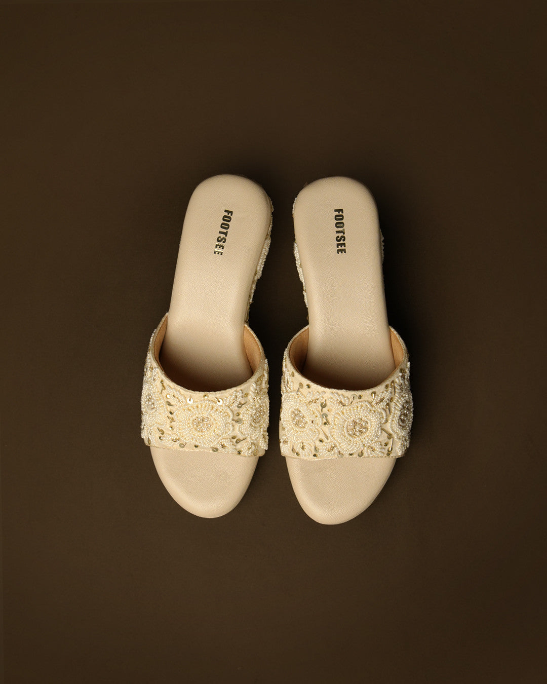 Bloom Ivory Gold Wedge Slide view 3