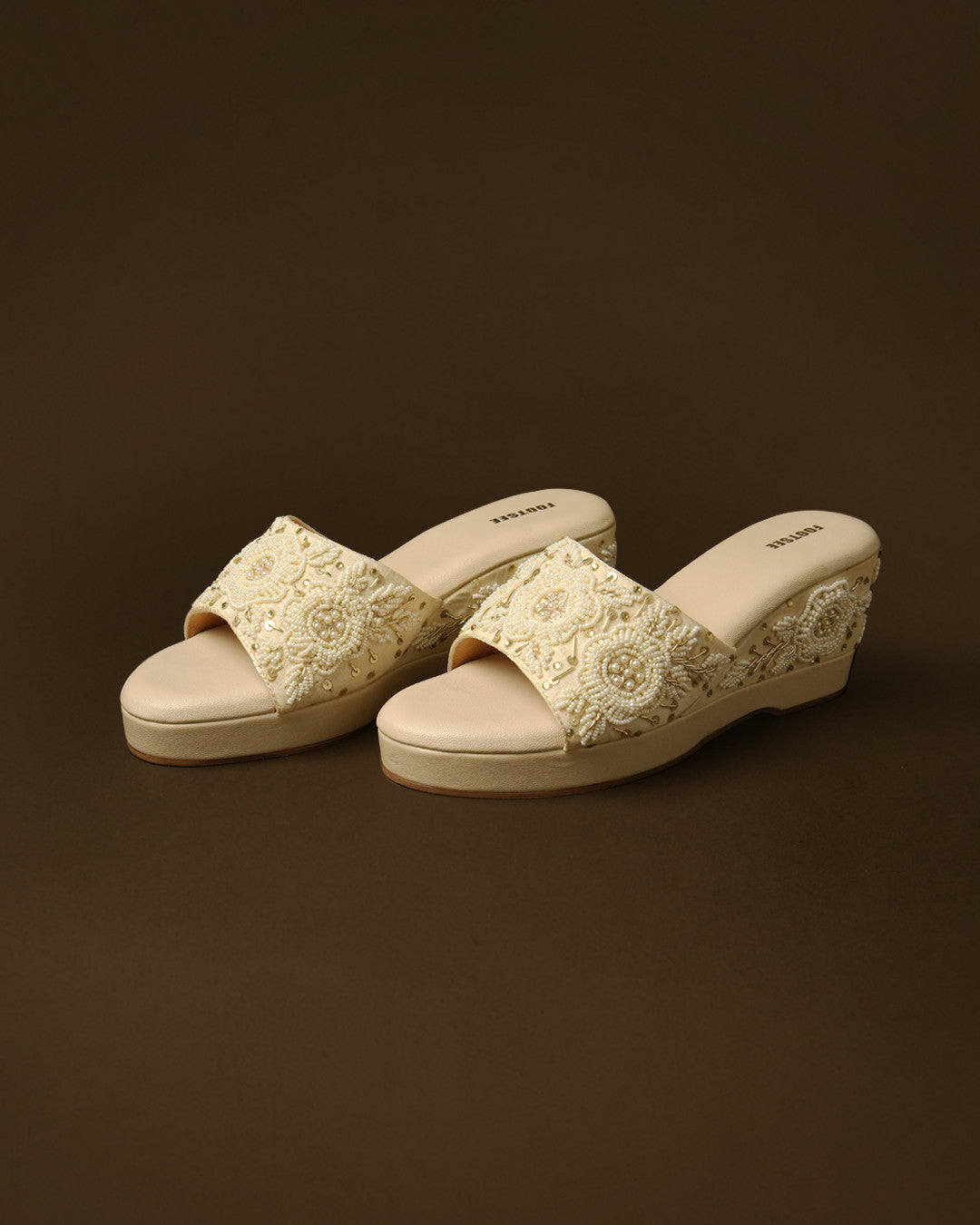 Bloom Ivory Gold Wedge Slide view 2