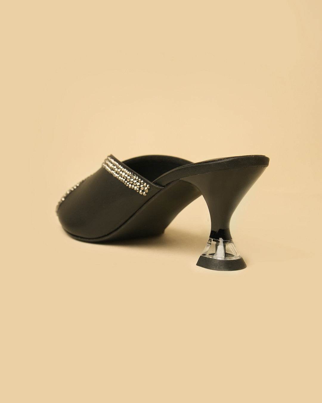 Nocturne Black Heeled Mule view 6