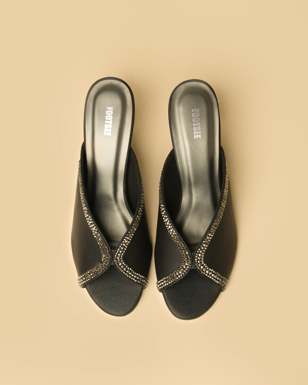 Nocturne Black Heeled Mule view 2