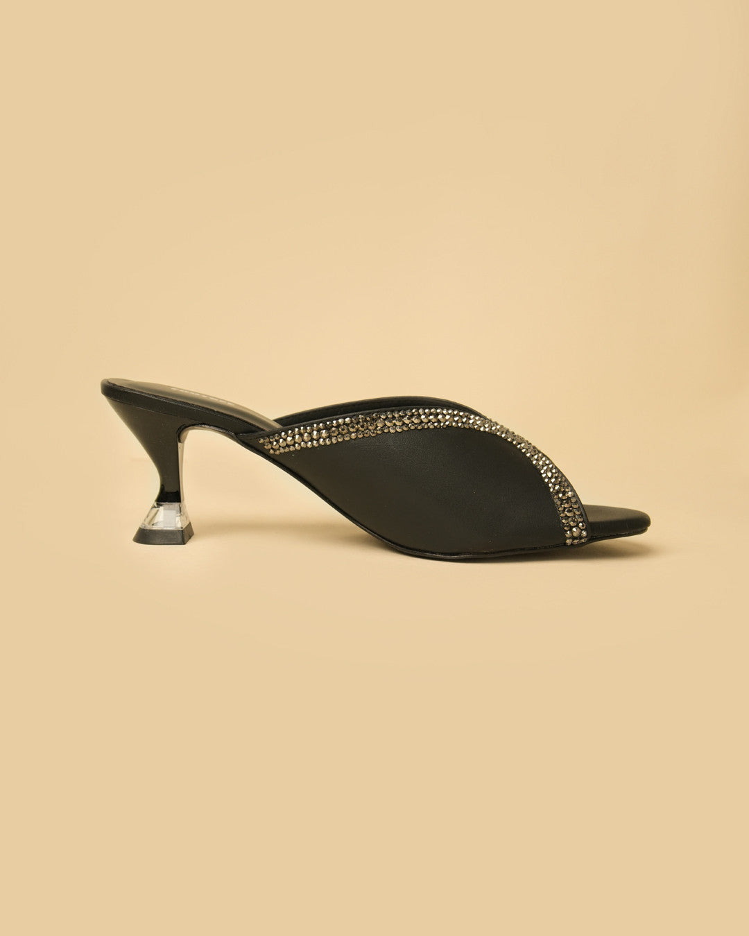 Nocturne Black Heeled Mule view 5