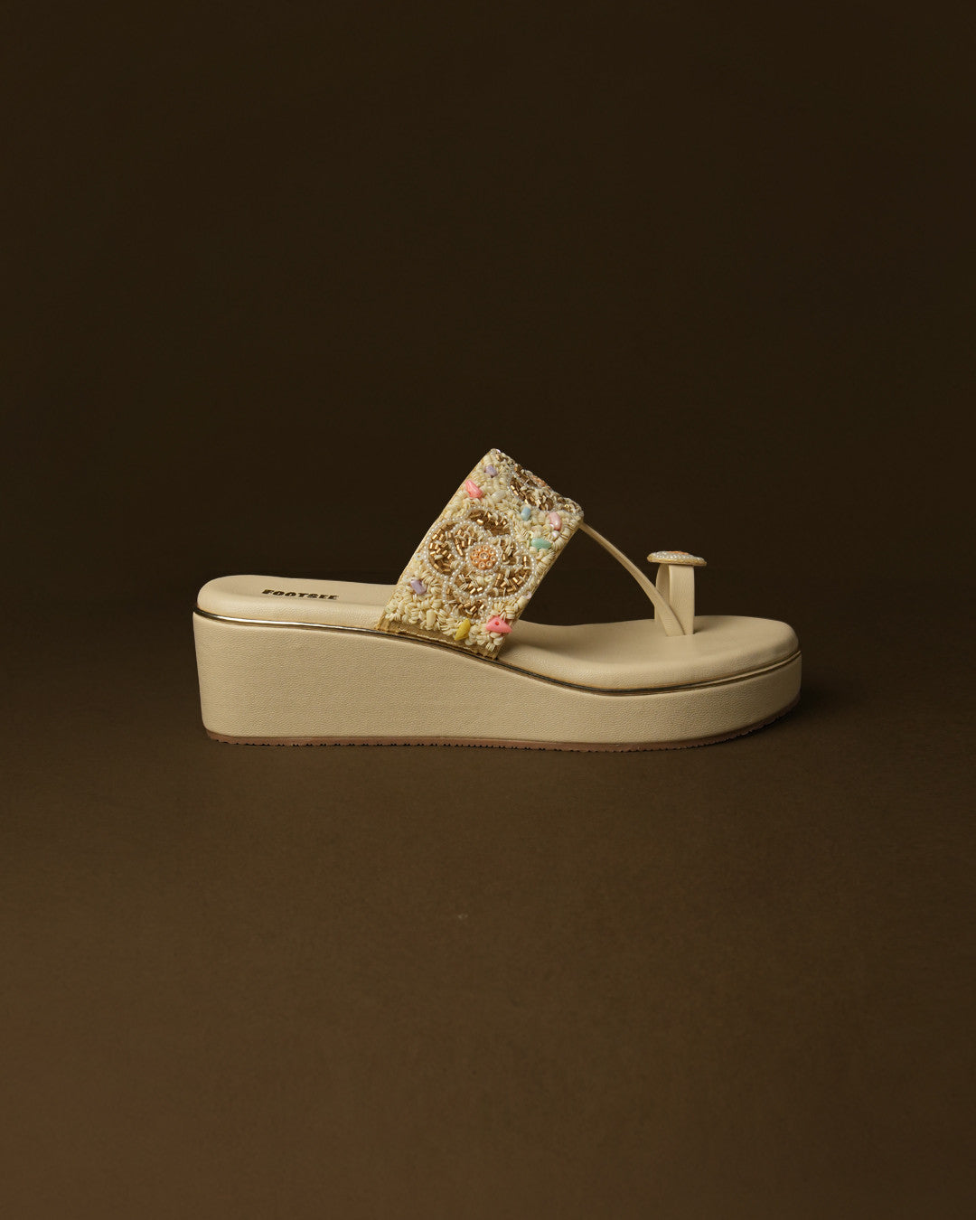 Confetti Ivory Multi Toe-Post Platform Sandal view 6