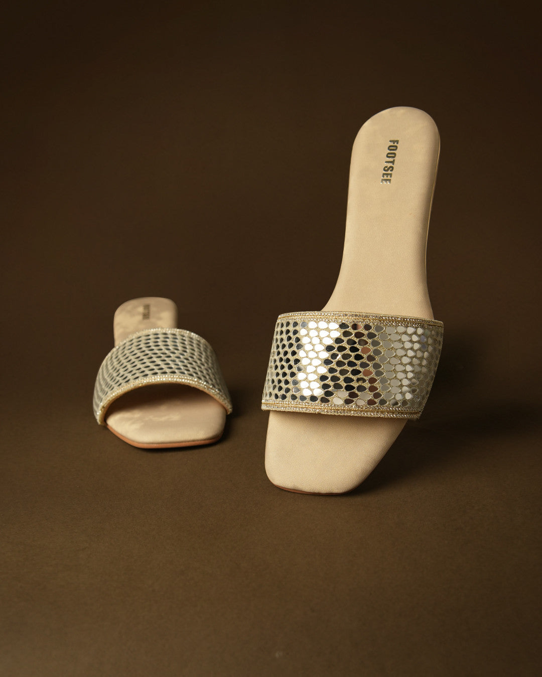 Sheesha Champagne Gold Wedge Slide view 6
