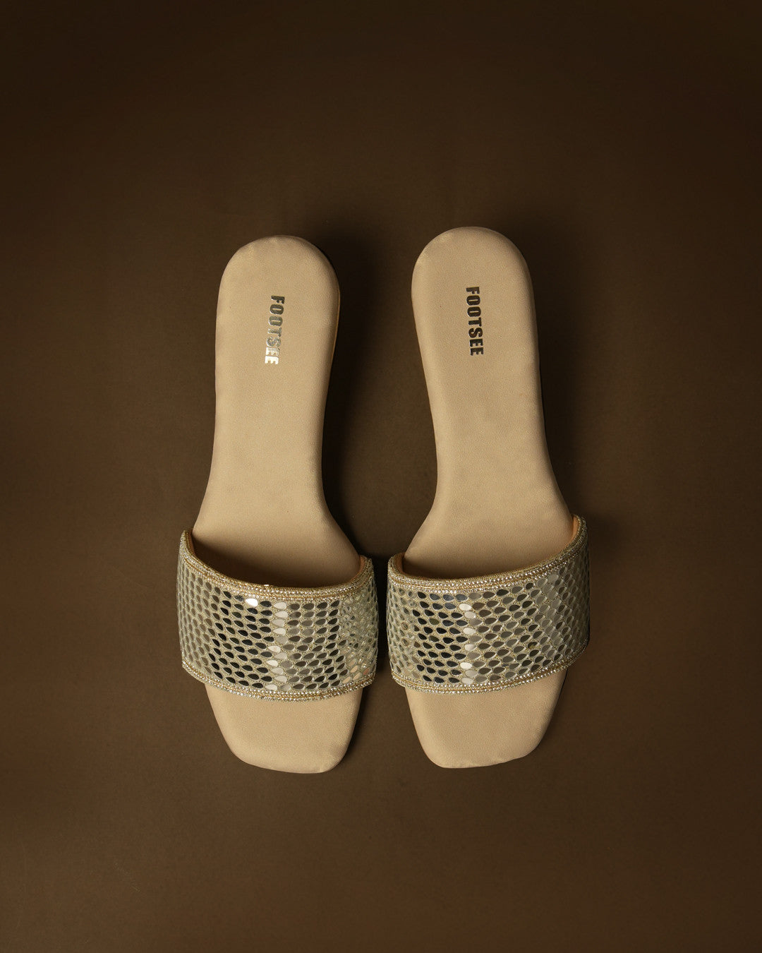 Sheesha Champagne Gold Wedge Slide view 2