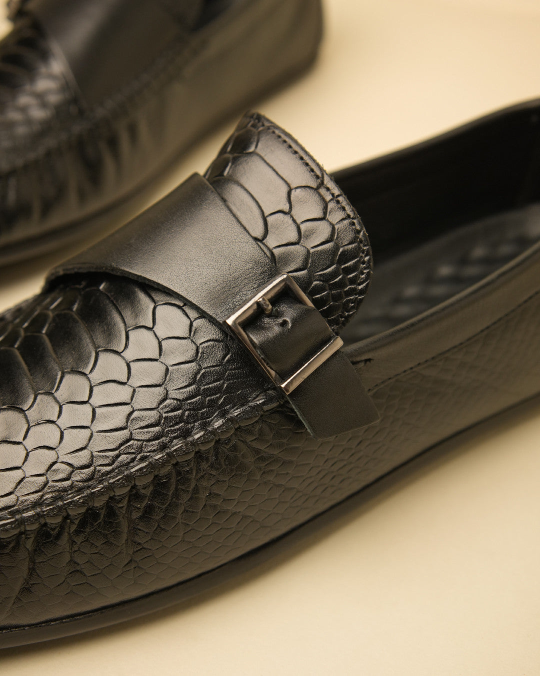 Crest Black Buckle Loafer view 3