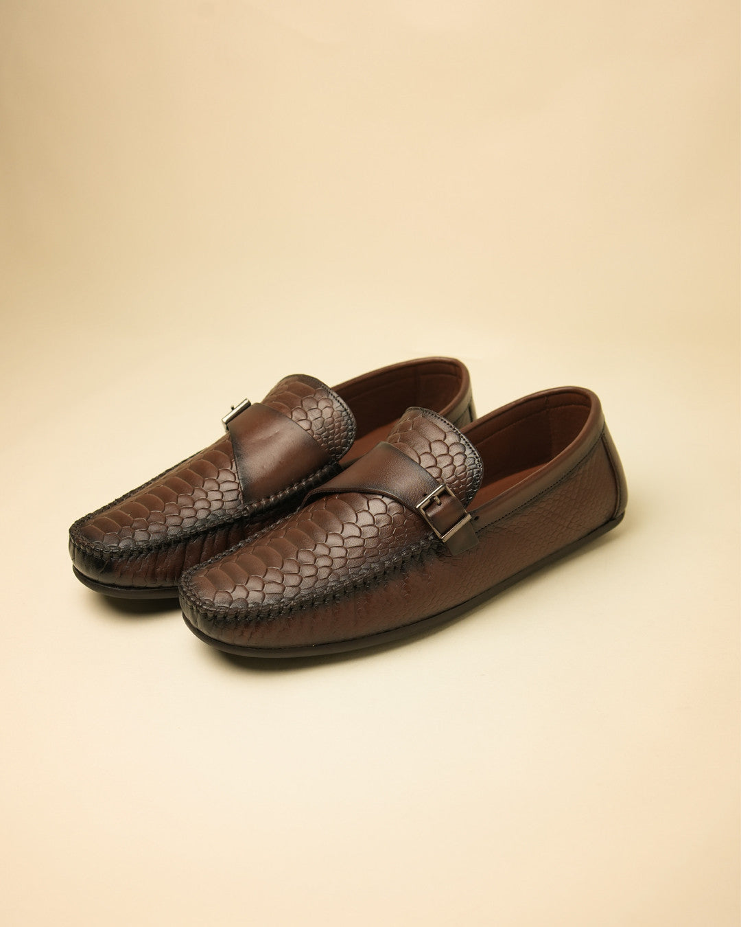Crest Brown Buckle Loafer view 3