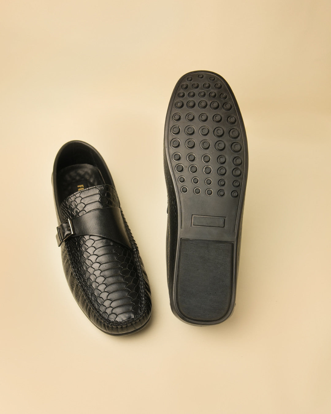 Crest Black Buckle Loafer view 7