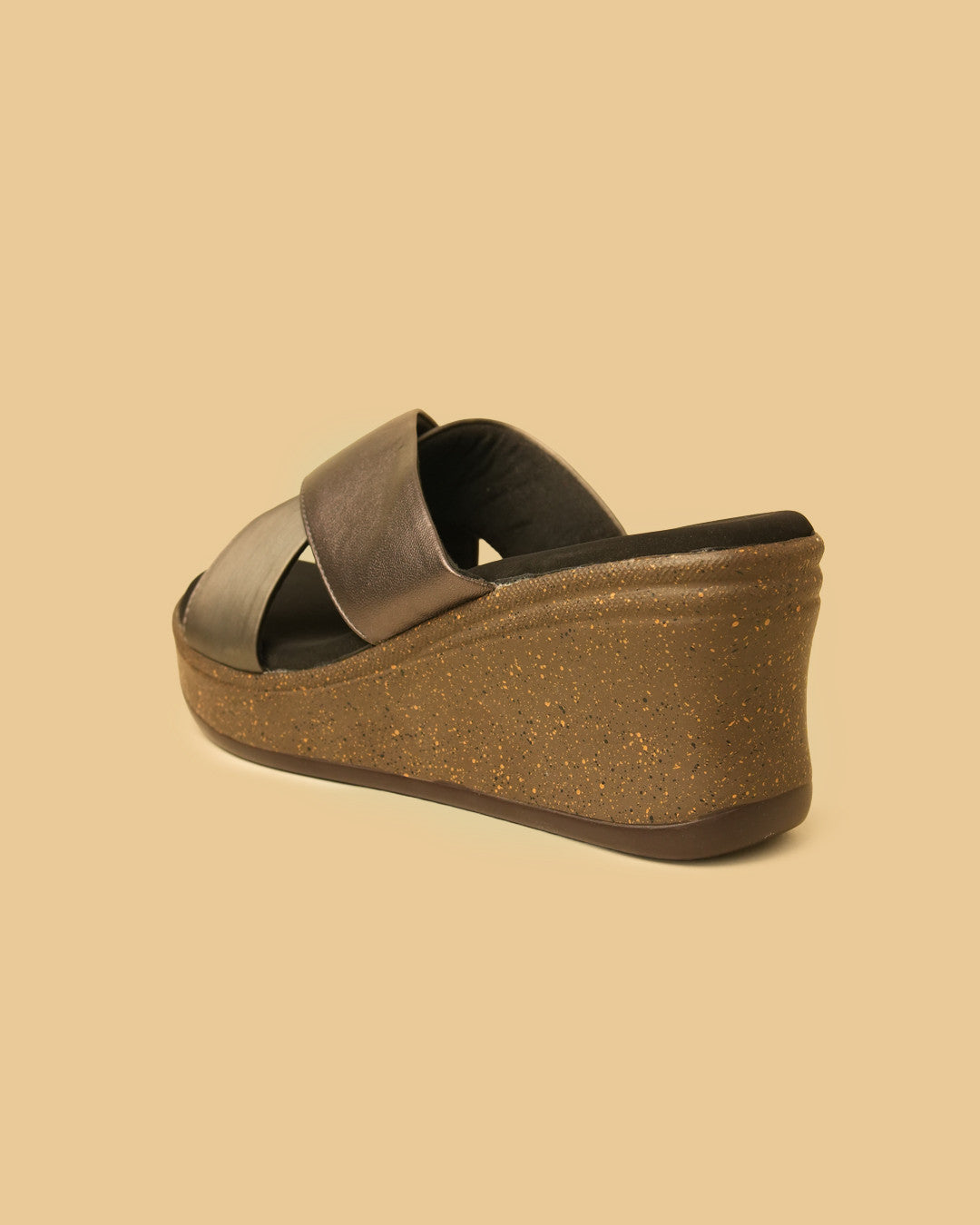 Lustre Pewter Bronze Crossover Wedge Slides view 7