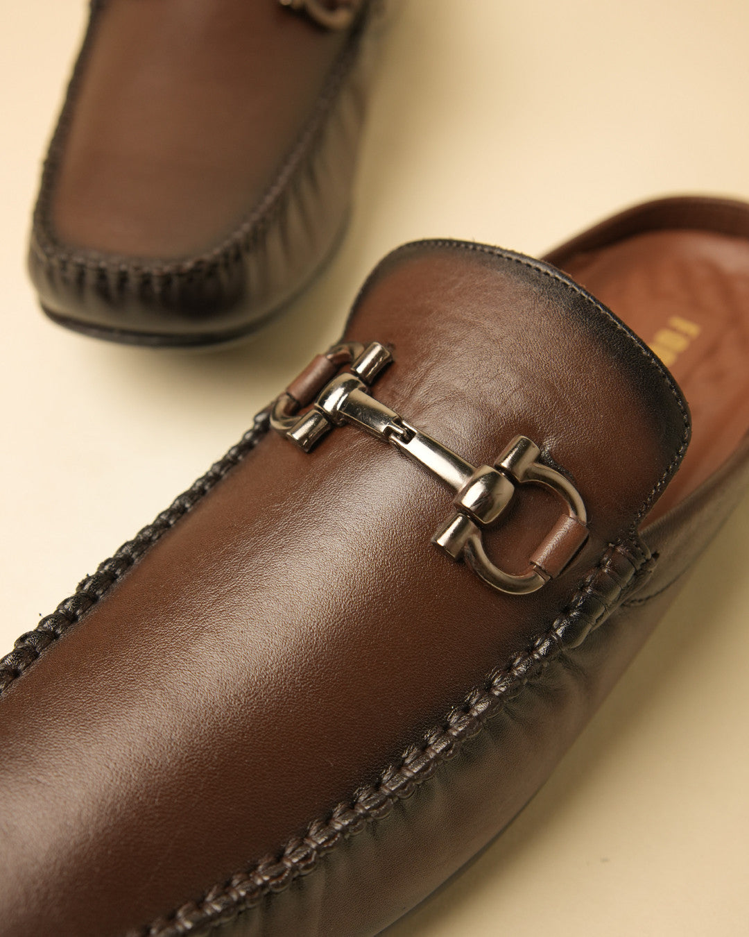 Weston Brown Horsebit Mule view 4