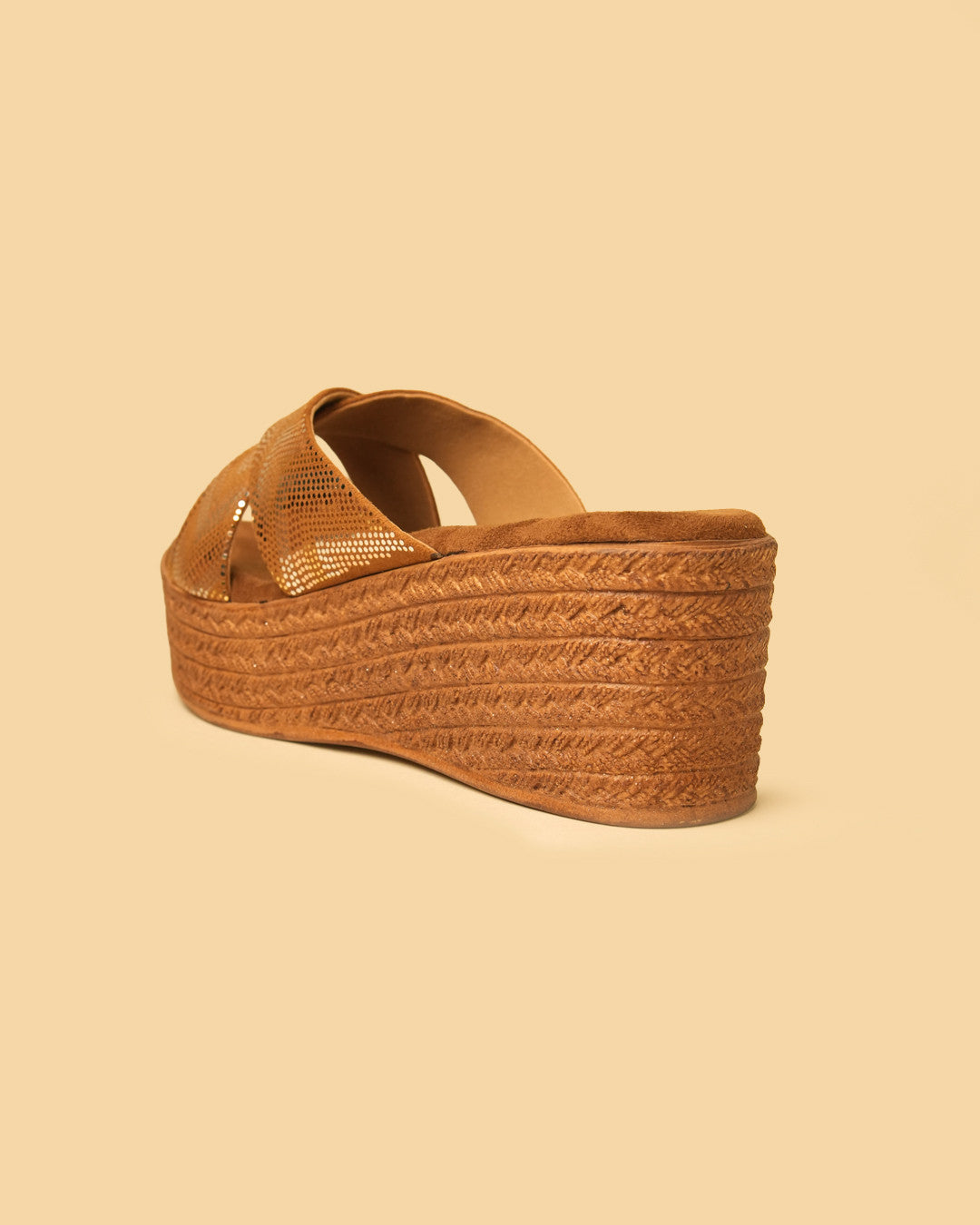 Prism Copper Gold Platform Wedge Slides view 7