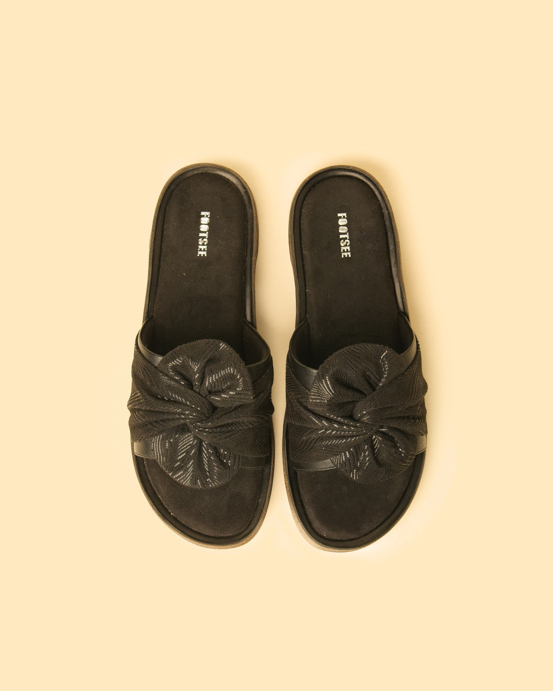 Twirl Black Knot-Detail Flat Slide view 7