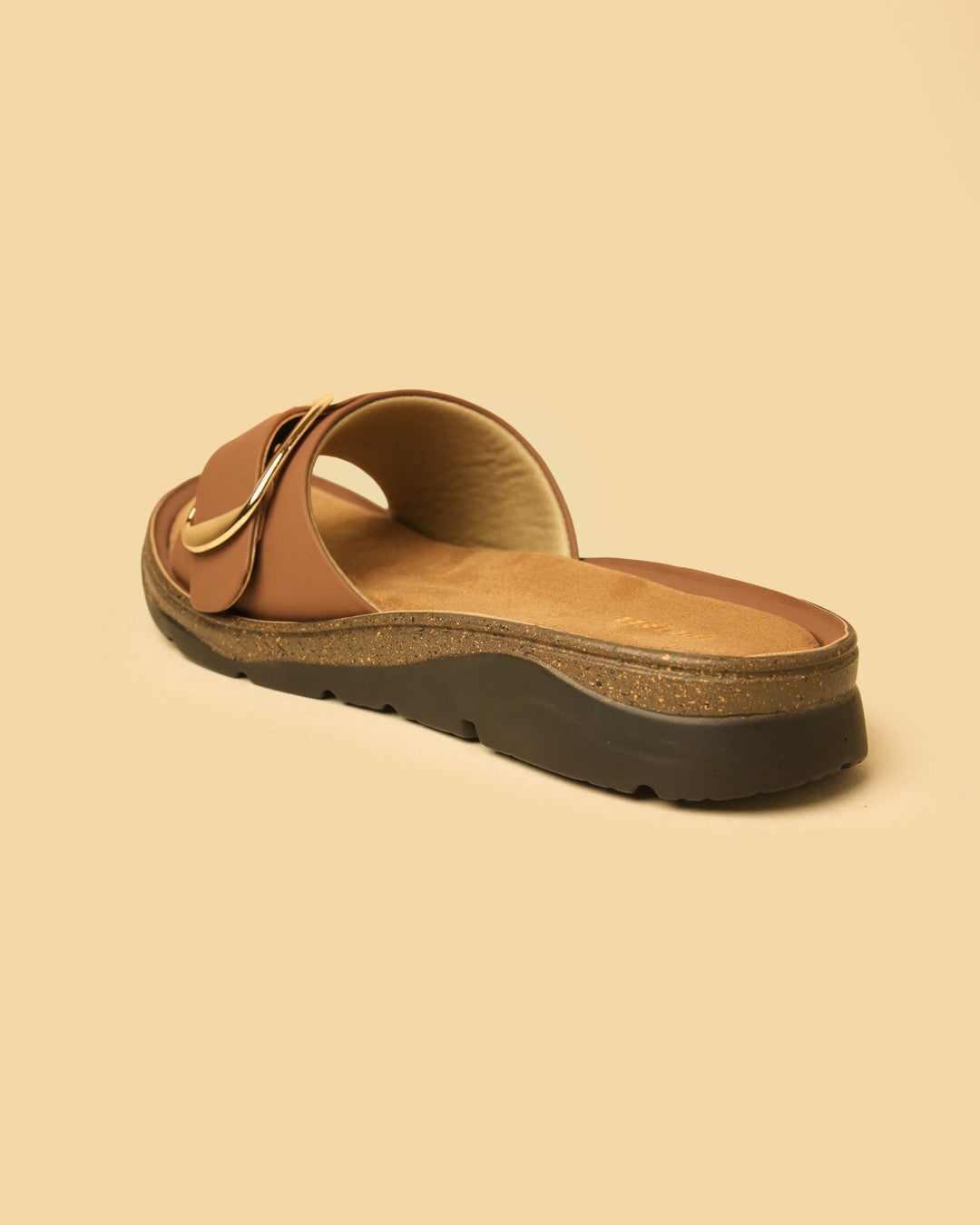 Clasp Tan Flat Slides view 5
