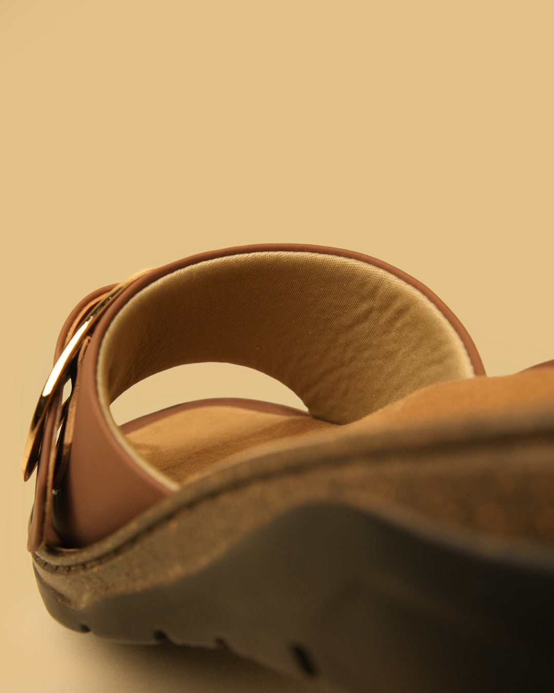 Clasp Tan Flat Slides view 4