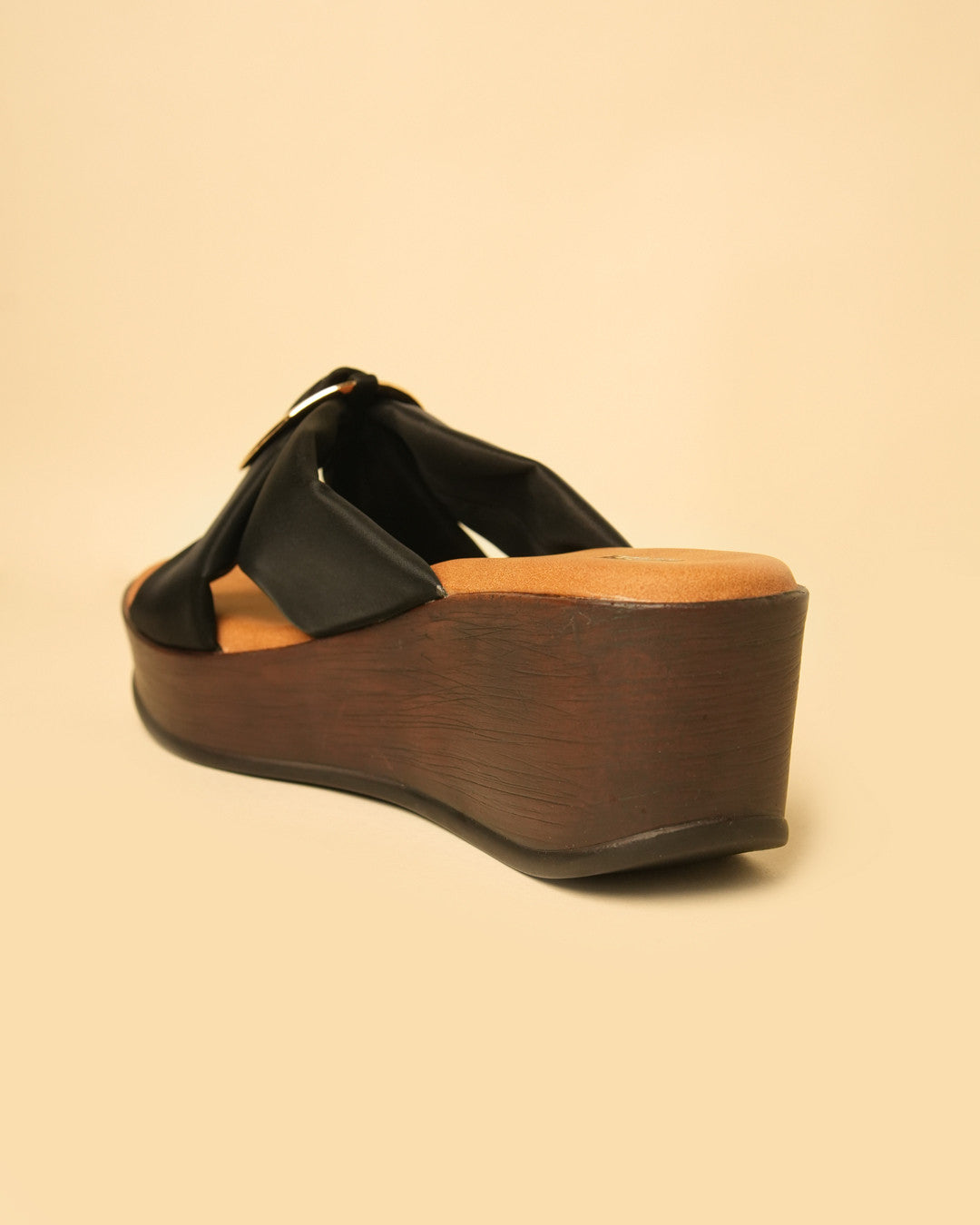 Orbit Black Ring-Detail Wedge Slide view 8