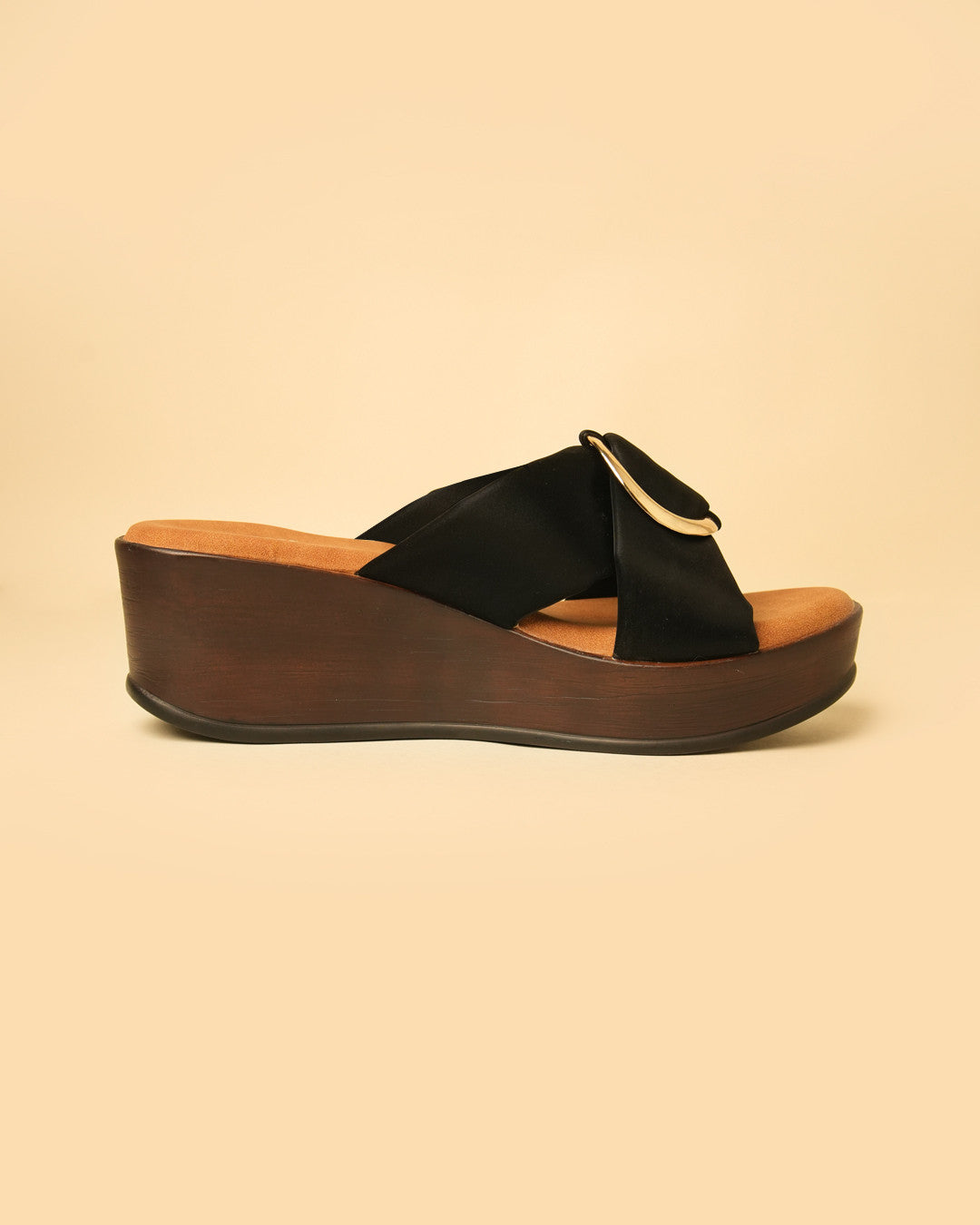 Orbit Black Ring-Detail Wedge Slide view 7