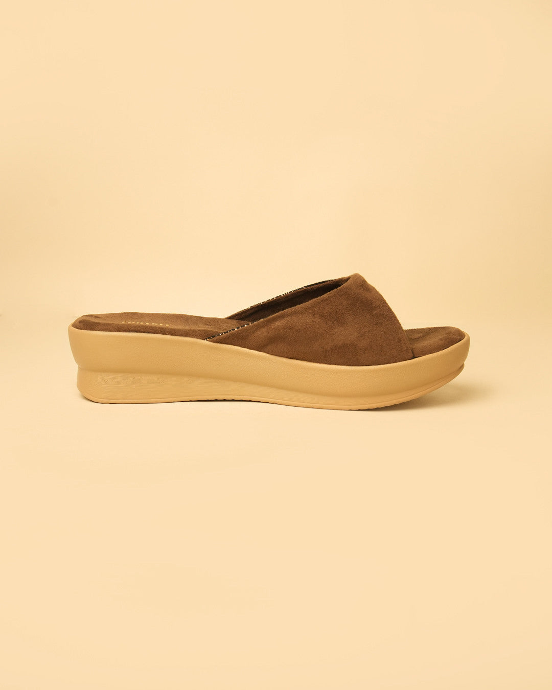 Flair Brown Gold Crossover Platform Slide view 5