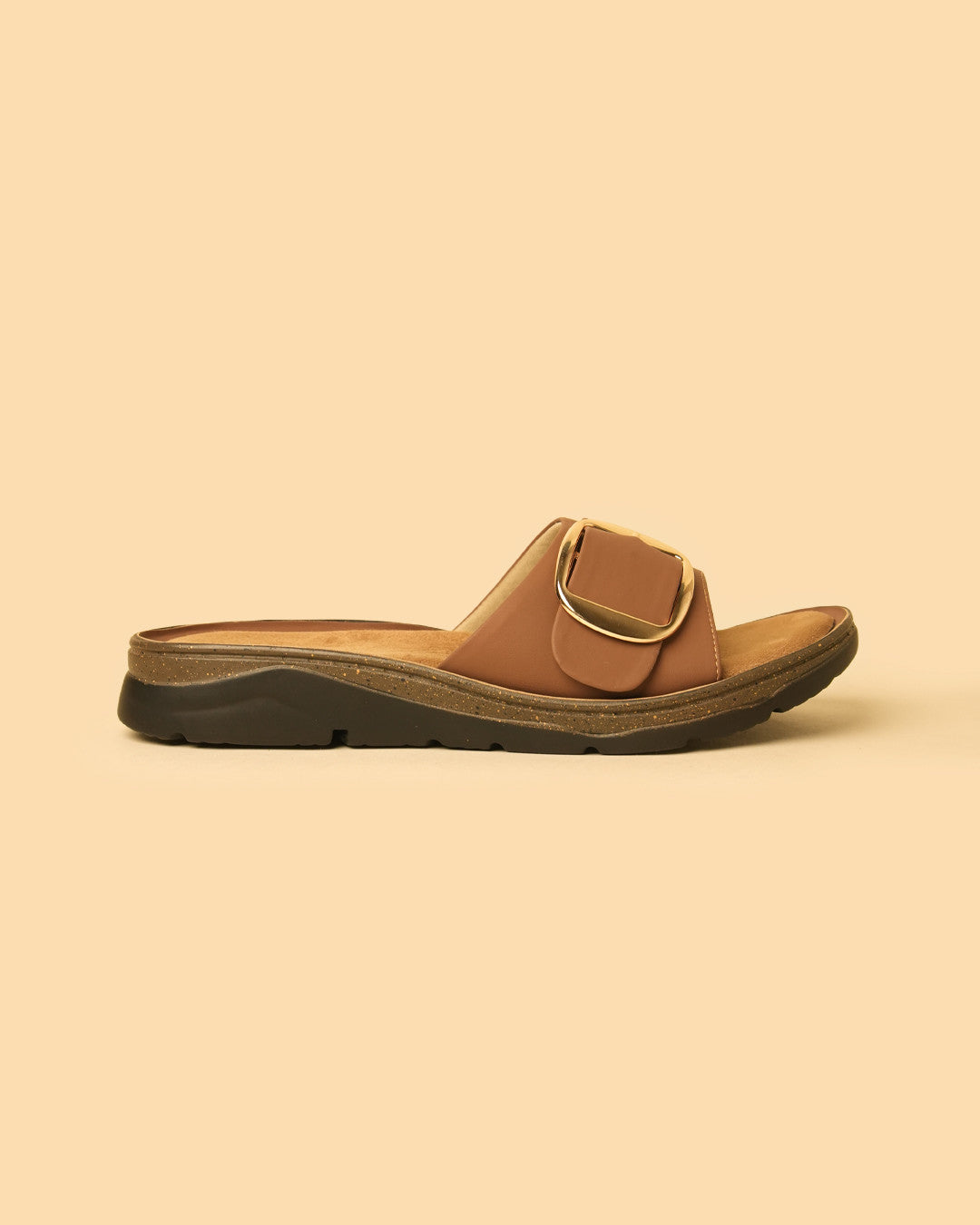 Clasp Tan Flat Slides view 7