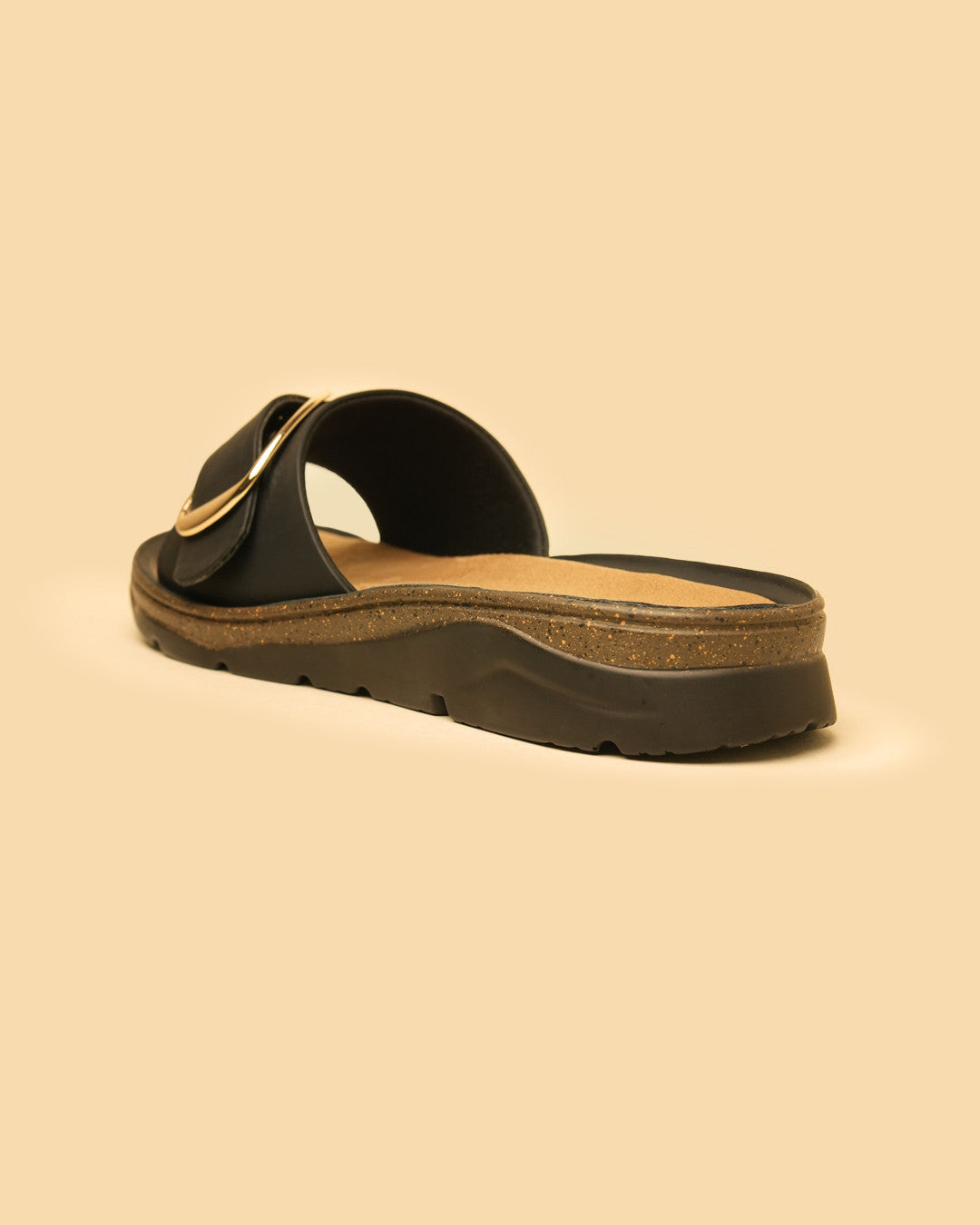 Clasp Black Flat Slides view 6