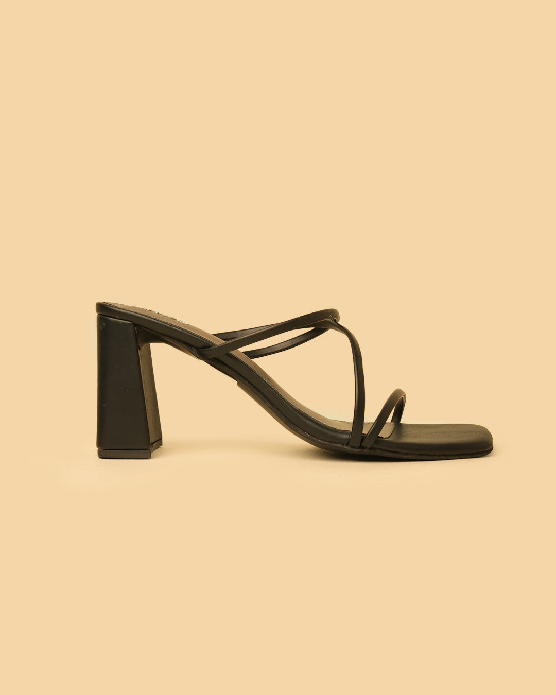 Cadence Black Strappy Block-Heel Mules view 5