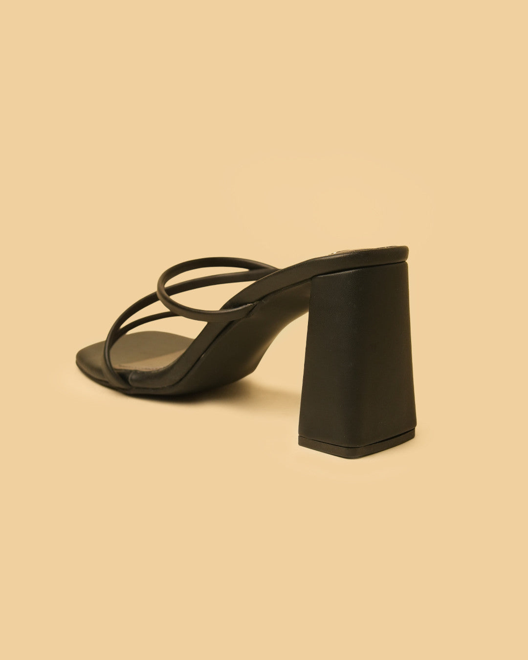 Cadence Black Strappy Block-Heel Mules view 6