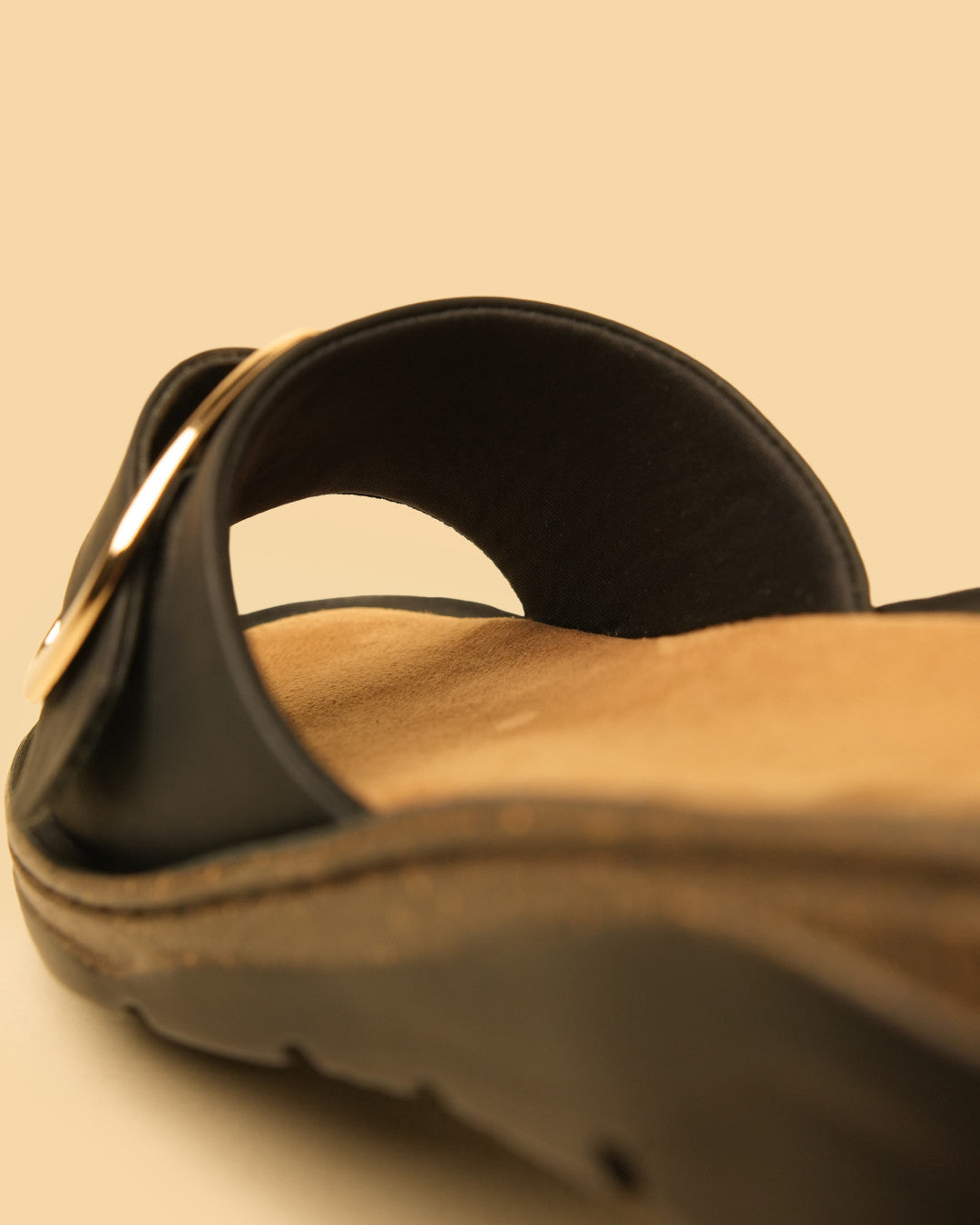 Clasp Black Flat Slides view 7