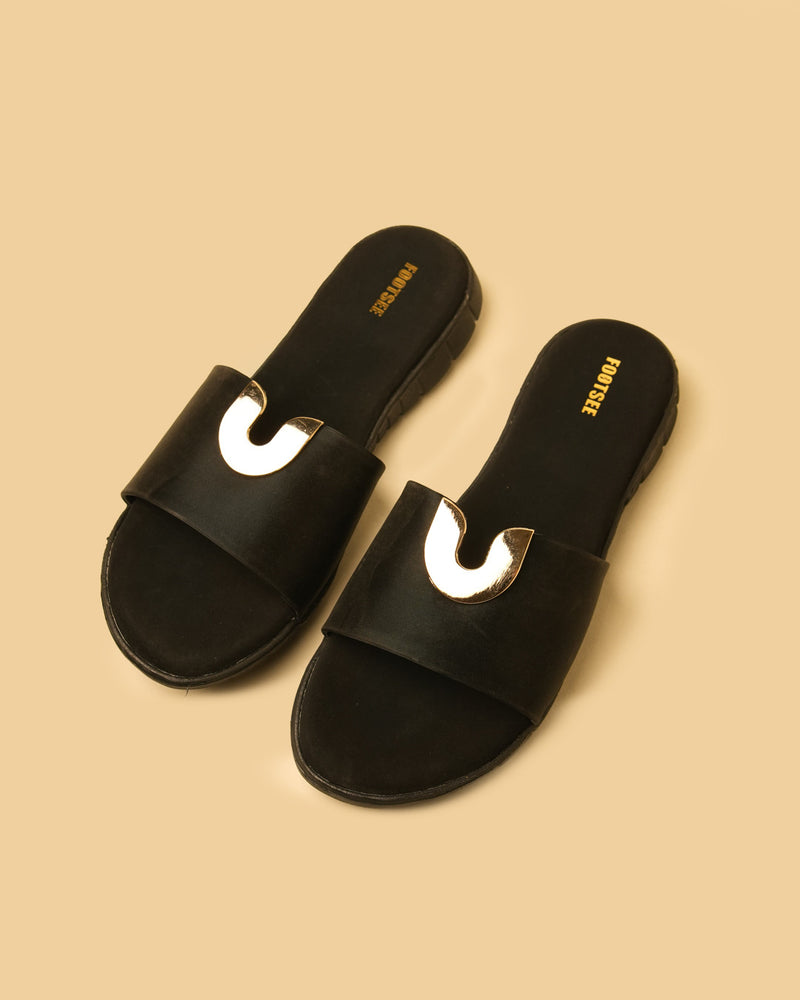 Arc Black Flat Slides