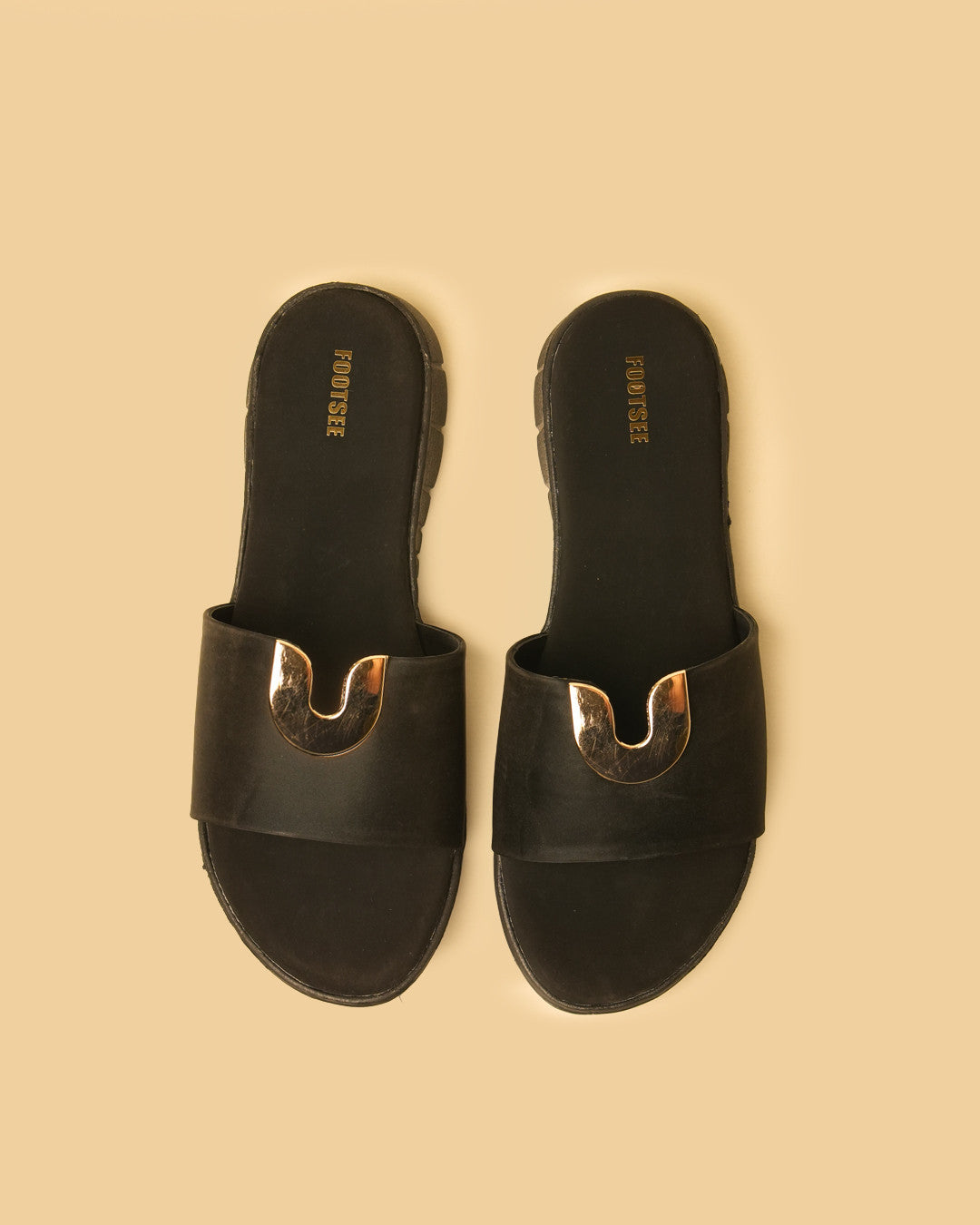 Arc Black Flat Slides view 2