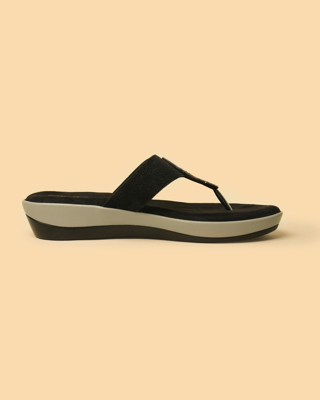 Nira Black Silver Embellished Toe-Post Platform Sandal view 6