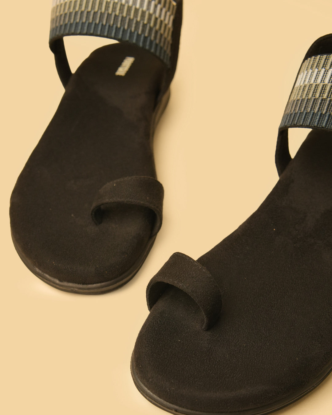 Cove Black Multi Patterned Slingback Flat Sandal view 5