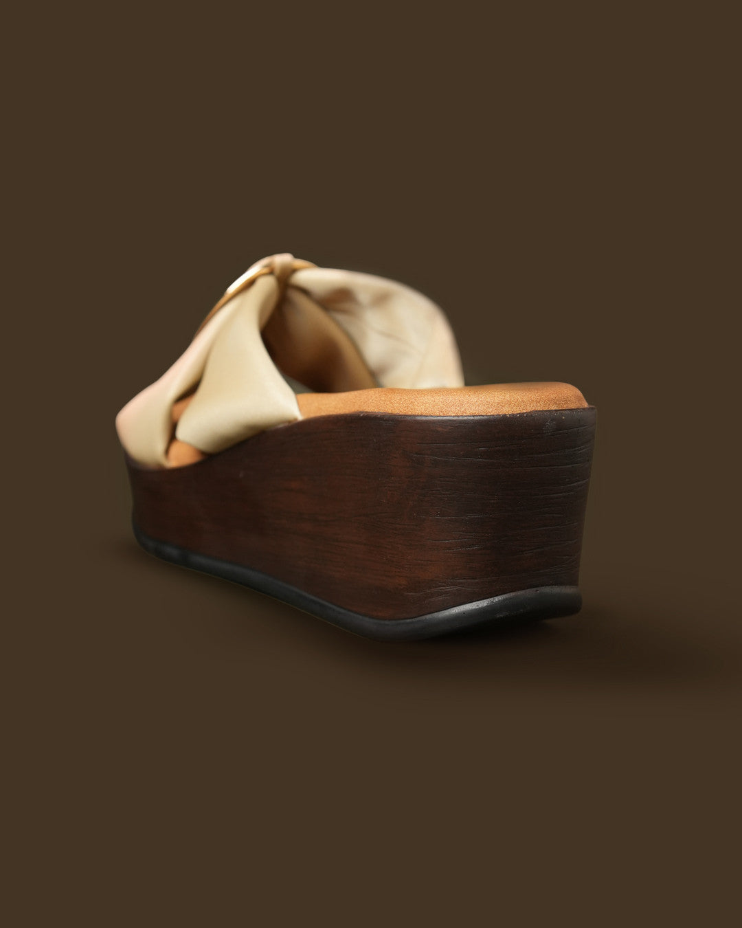 Orbit Olive Beige Ring-Detail Wedge Slide view 6