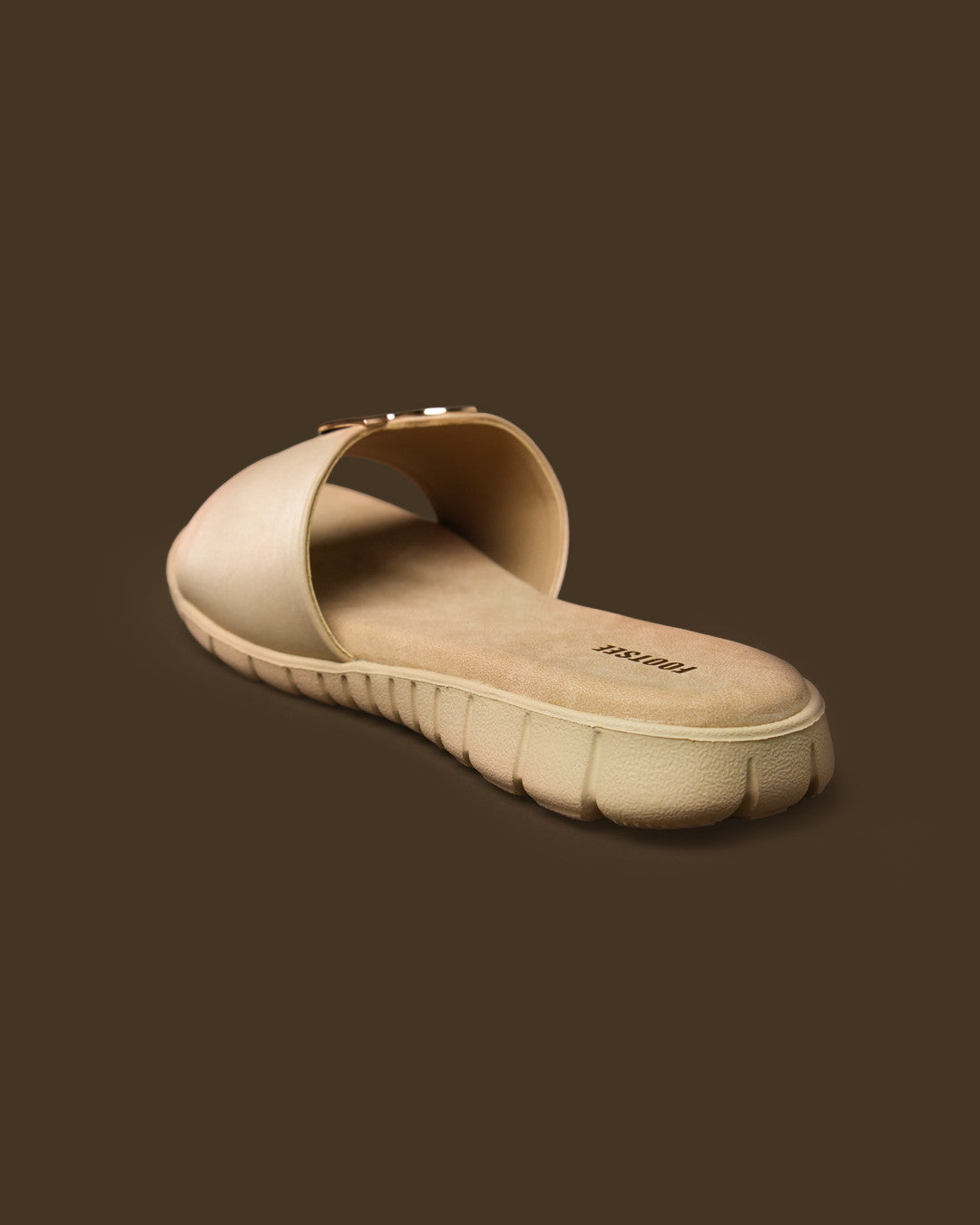 Arc Olive Beige Metal-Detail Flat Slide view 6