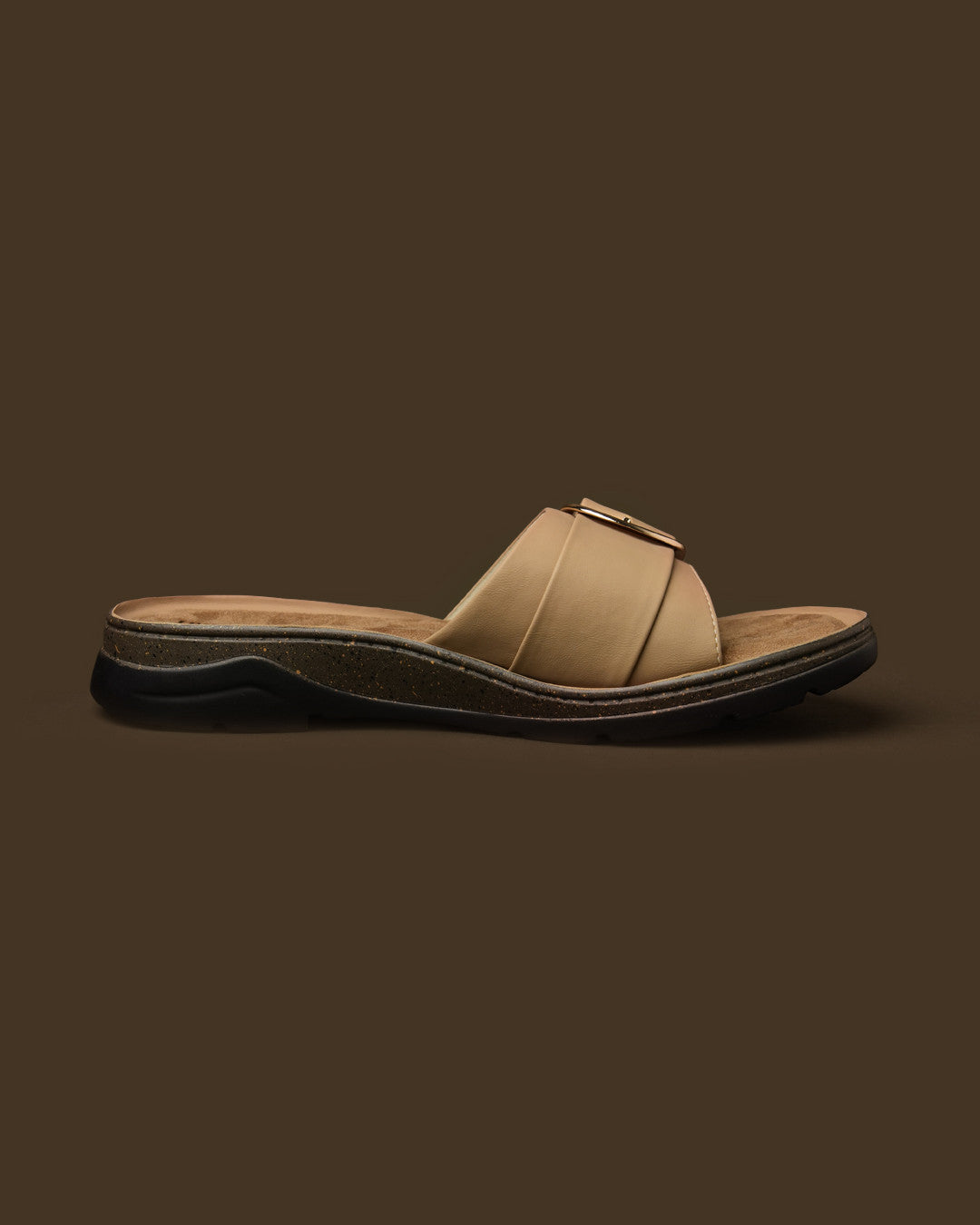 Clasp Taupe Buckle-Detail Flat Slide view 8