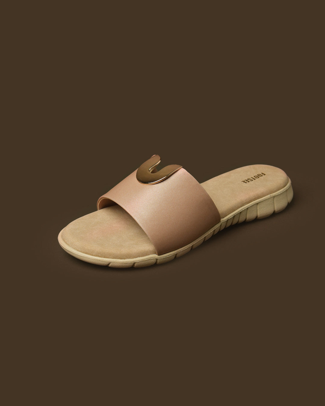 Arc Blush Beige Metal-Detail Flat Slide view 3