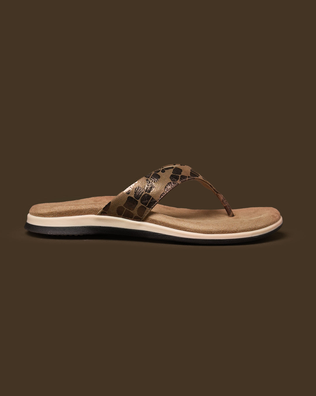 Sable Bronze Patterned Toe-Post Flat Sandal view 5