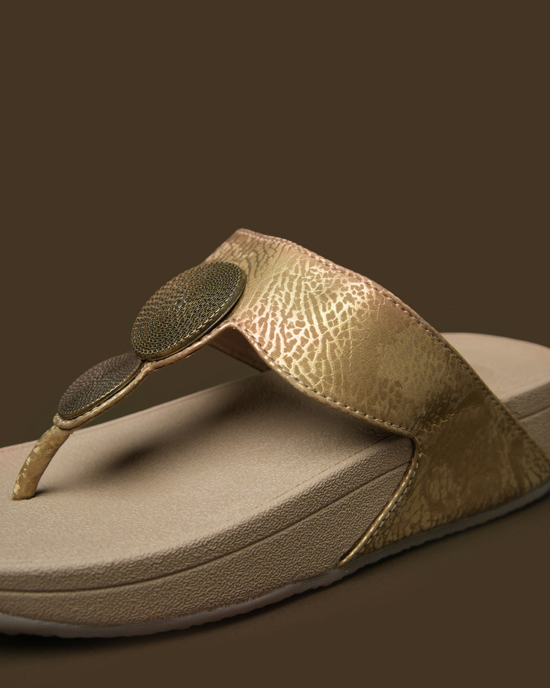 Medallion Antique Gold Medallion Toe-Post Platform Sandal view 6