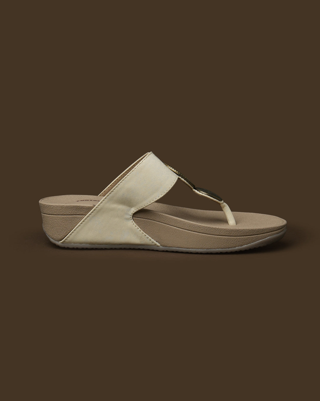 Medallion Ivory Gold Medallion Toe-Post Platform Sandal view 8