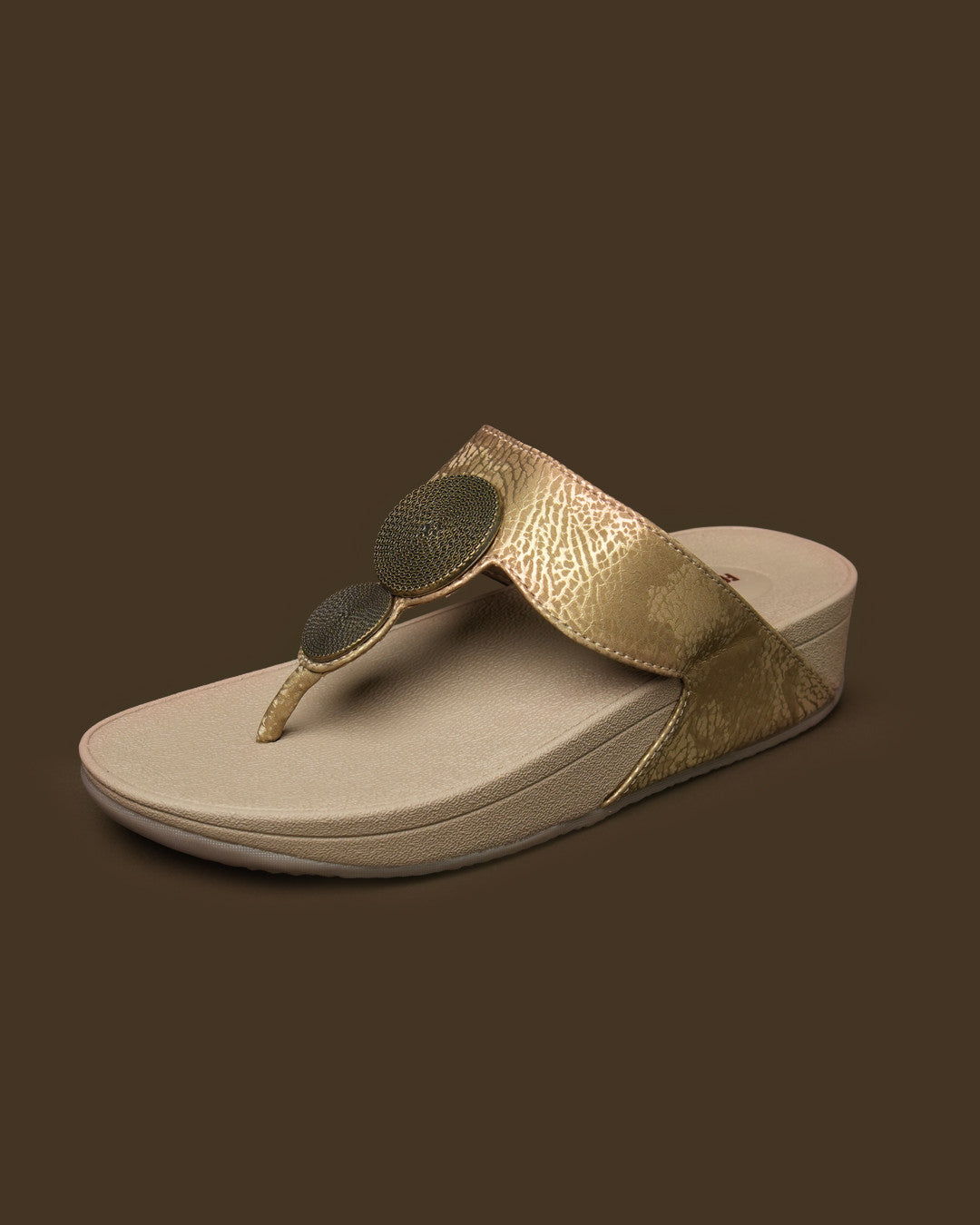 Medallion Antique Gold Medallion Toe-Post Platform Sandal view 4