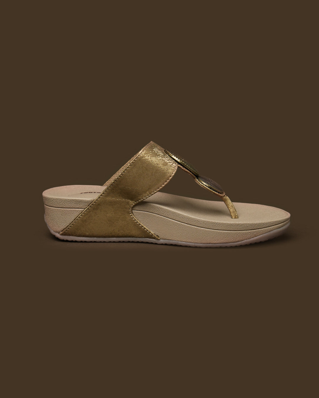 Medallion Antique Gold Medallion Toe-Post Platform Sandal view 8