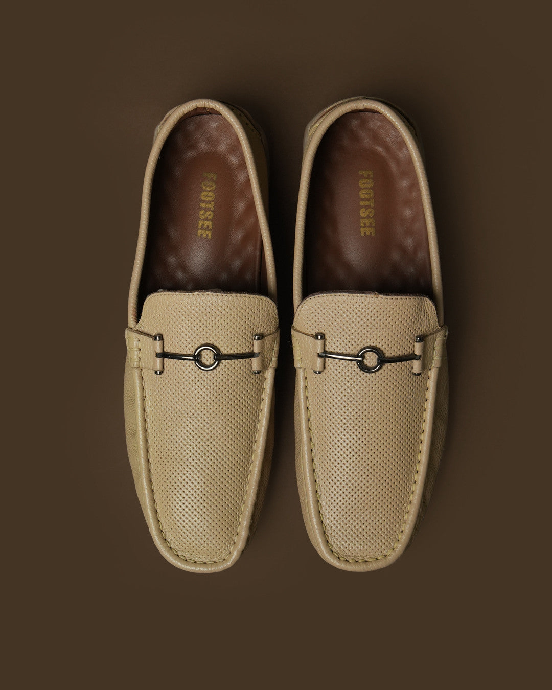 Mercer Sand Beige Perforated Bit Loafer view 3