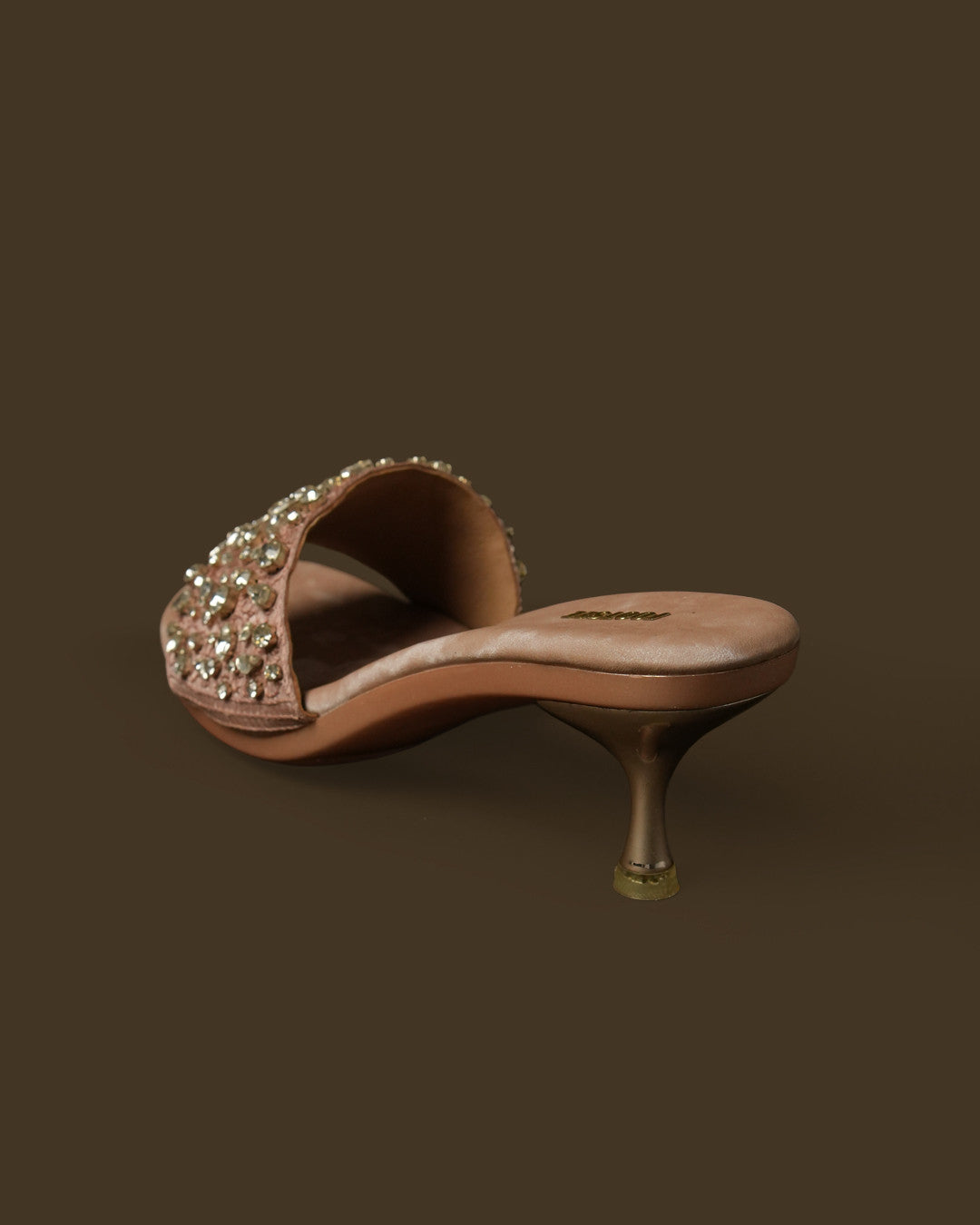 Ziva Blush Pink Embellished Single-Strap Slide view 5
