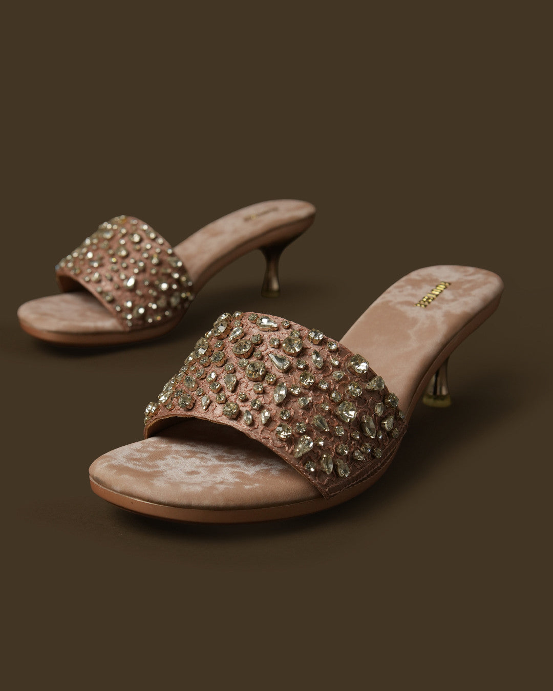 Ziva Blush Pink Embellished Single-Strap Slide view 4