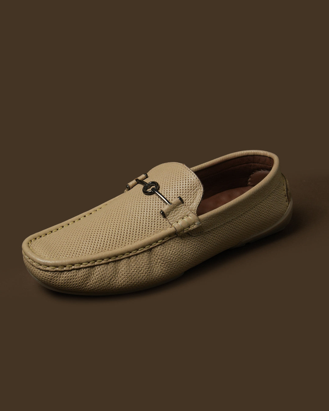 Mercer Sand Beige Perforated Bit Loafer view 5