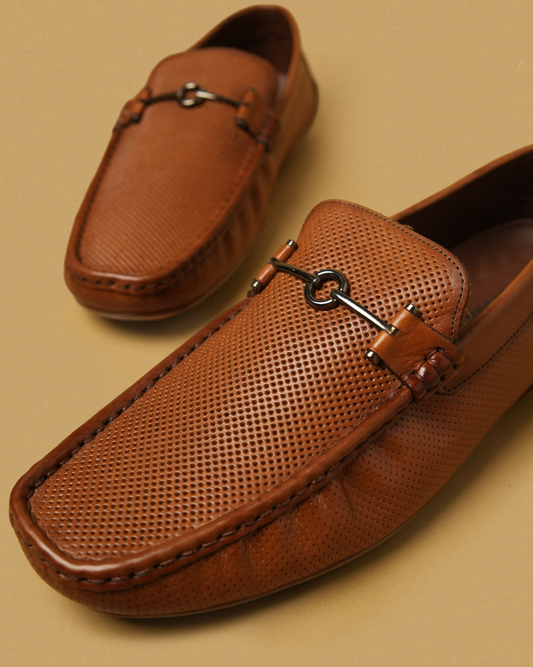 Mercer Cognac Tan Perforated Bit Loafer view 5