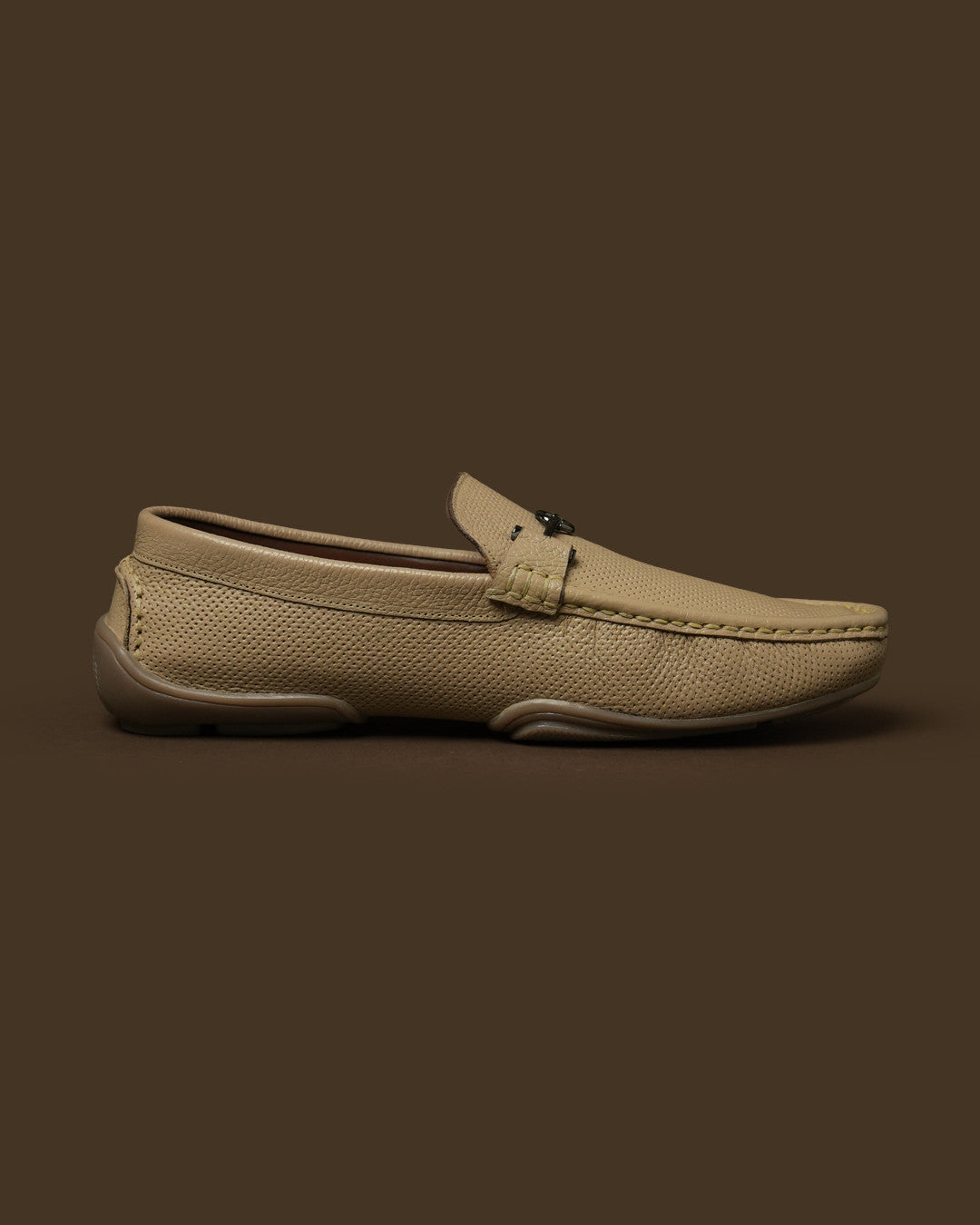 Mercer Sand Beige Perforated Bit Loafer view 6